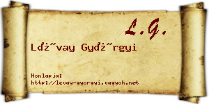 Lévay Györgyi névjegykártya